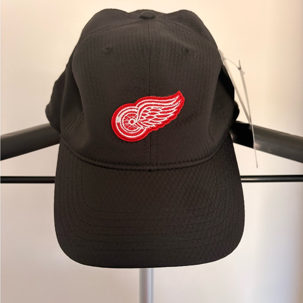 NHL Black Cap with Red Wings Embroidered Logo